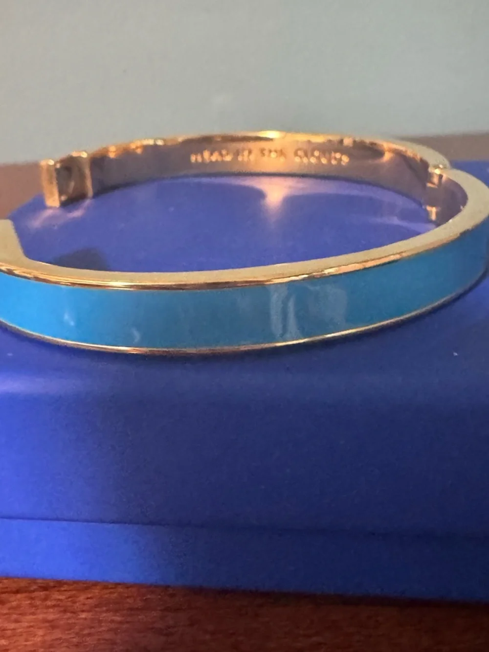 Kate Spade- Bangle Bracelet, Blue and Gold - Picture 1 of 5